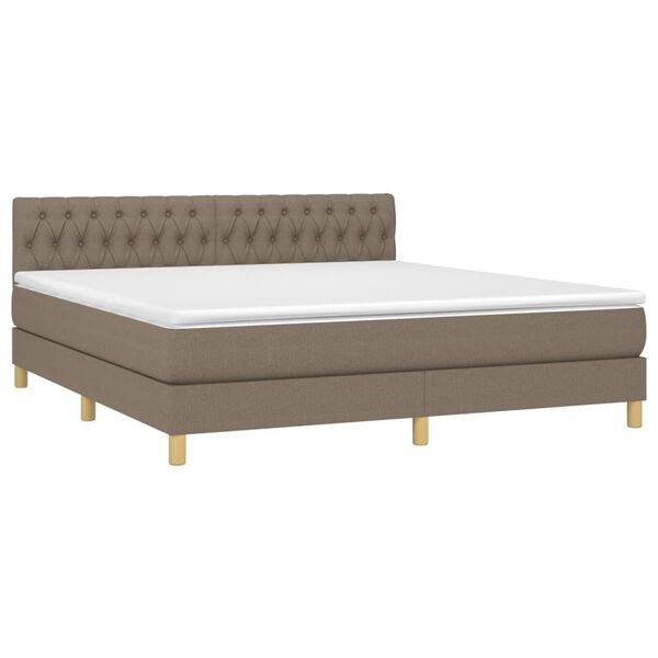 vidaXL Posteľn&yacute; r&aacute;m boxspring s matracom sivohned 180x200 cm l&aacute;tka