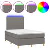 vidaXL Posteľ boxsping s matracom a LED tmavosiv&aacute; 120x200 cm l&aacute;tka