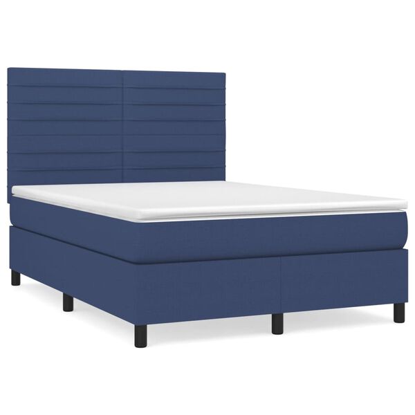 vidaXL Boxspring posteľ s matracom modr&yacute; 140x190 cm l&aacute;tka