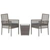 vidaXL Záhradný bistro set 3 pcs Sivá polyratan