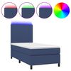 vidaXL Posteľ boxsping s matracom a LED modr&aacute; 90x200 cm l&aacute;tka