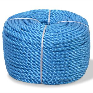 vidaXL Kr&uacute;ten&eacute; lano, polypropyl&eacute;n, 10 mm, 100 m, modr&eacute;