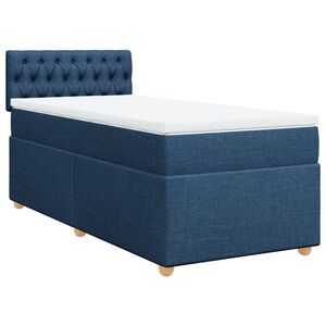 vidaXL Posteľn&yacute; r&aacute;m boxspring s matracom modr&yacute; 90x190 cm l&aacute;tka