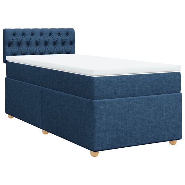 vidaXL Posteľn&yacute; r&aacute;m boxspring s matracom modr&yacute; 90x190 cm l&aacute;tka
