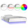 vidaXL Posteľn&yacute; r&aacute;m s LED biely 90x200 cm mas&iacute;vne drevo