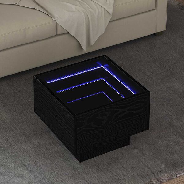 vidaXL Konferenčn&yacute; stol&iacute;k Čierny dub 40 x 40 x 30 cm Kompozitn&eacute; drevo