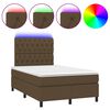 vidaXL Boxspring posteľ s matracom a LED tmavohned&aacute; 120x190 cm l&aacute;tka