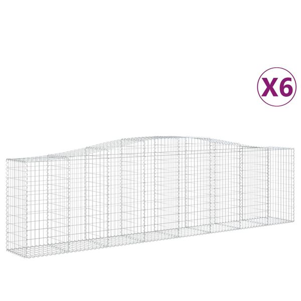 vidaXL Obl&uacute;kov&eacute; gabi&oacute;nov&eacute; ko&scaron;e 6ks 400x50x100/120cm pozinkovan&eacute; železo
