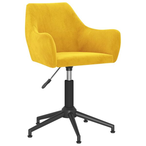 vidaXL Otočn&eacute; jed&aacute;lensk&eacute; stoličky 6 ks horčicovo-žlt&eacute; zamat