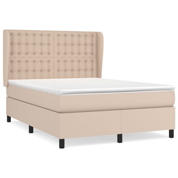 vidaXL Boxspring posteľ s matracom kapuč&iacute;nov&aacute; 140x200 cm umel&aacute; koža