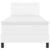 vidaXL Posteľ s pružinov&yacute;m r&aacute;mom Biela 100 x 200 cm Umel&aacute; koža