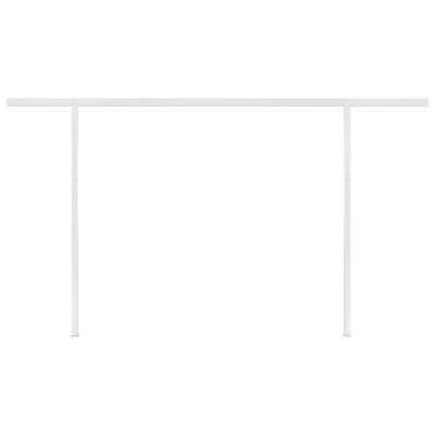 vidaXL Ručne zaťahovacia markíza so stĺpikmi 4,5x3,5 m krémová