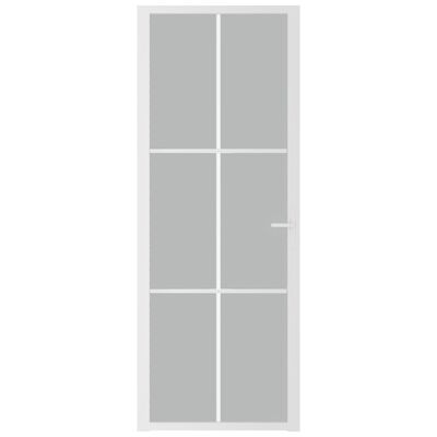 vidaXL Vnútorné dvere 76x201,5 cm biele matné sklo a hliník