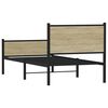 vidaXL Kovový posteľný rám bez matraca dub sonoma 107x203 cm