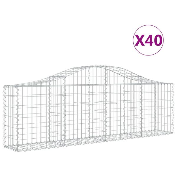 vidaXL Obl&uacute;kov&yacute; gabionov&yacute; k&ocirc;&scaron; 40 ks 200x30x60/80 cm pozinkovan&eacute; železo
