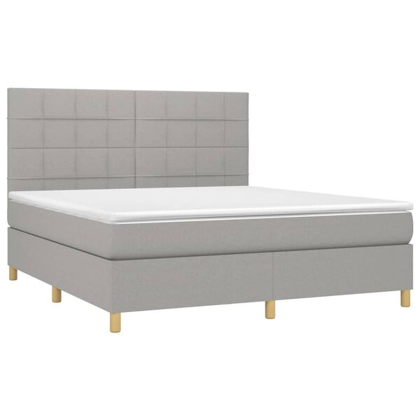 vidaXL Boxspring posteľ s matracom bledosiv&aacute; 180x200 cm l&aacute;tka