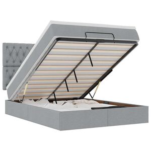 VidaXL Osmansk&aacute; posteľ s matracom Svetlosiv&aacute; l&aacute;tka 140x200cm