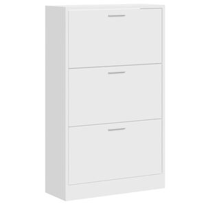 vidaXL Botn&iacute;k leskl&yacute; biely 63x24x103 cm spracovan&eacute; drevo