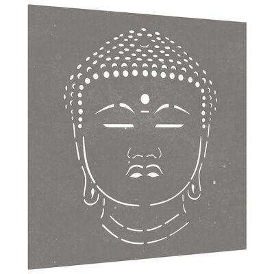 vidaXL Záhradná dekorácia 55x55 cm, cortenová oceľ, hlava Buddhu