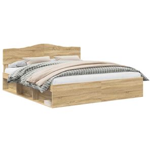 vidaXL R&aacute;m postele Sonoma 200 x 200 cm Mas&iacute;vne borovicov&eacute; drevo