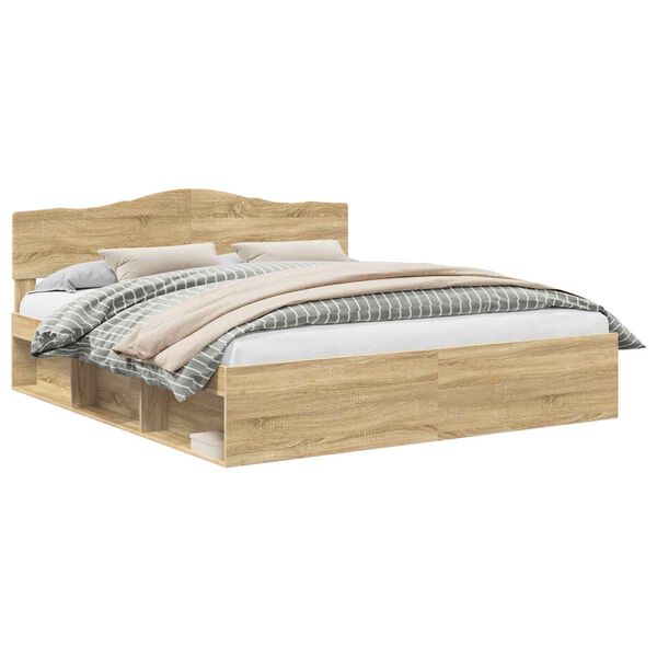 vidaXL R&aacute;m postele Sonoma 200 x 200 cm Mas&iacute;vne borovicov&eacute; drevo