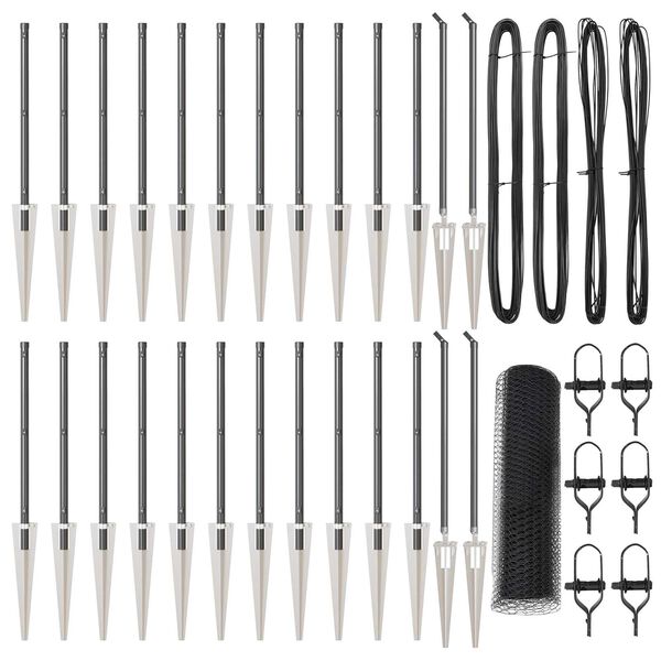 vidaXL Stĺp na plot. Siv&aacute; 50 x 0,6 m (25 mm sieť) Ocel a PVC