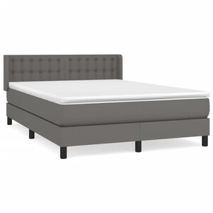 vidaXL Boxspring posteľ s matracom siv&aacute; 140x190 cm umel&aacute; koža