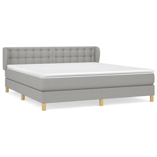vidaXL Boxspring posteľ s matracom svetlosiv&aacute; 100x200 cm l&aacute;tka