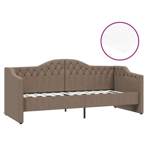 vidaXL Pohovka s matracom USB sivohned&aacute; l&aacute;tkov&aacute; 90x200 cm