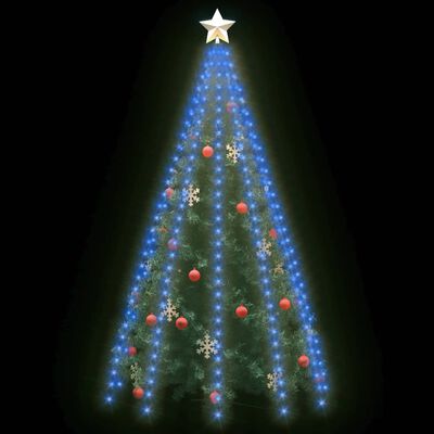 vidaXL Svetelná sieť na vianočný stromček 300 LED, modrá 300 cm
