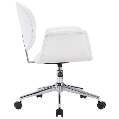vidaXL Otočná jedálenská stolička, biela, umelá koža