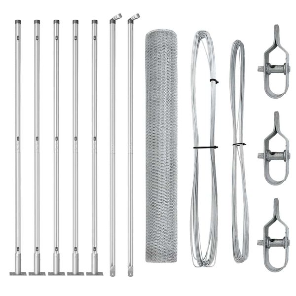vidaXL Stĺp na plot. Strieborn&aacute; 10 x 0,8 m (13 mm pletivo) Oceľ
