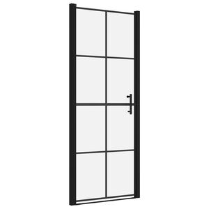 vidaXL Sprchov&eacute; dvere čierne 91x195 cm tvrden&eacute; sklo
