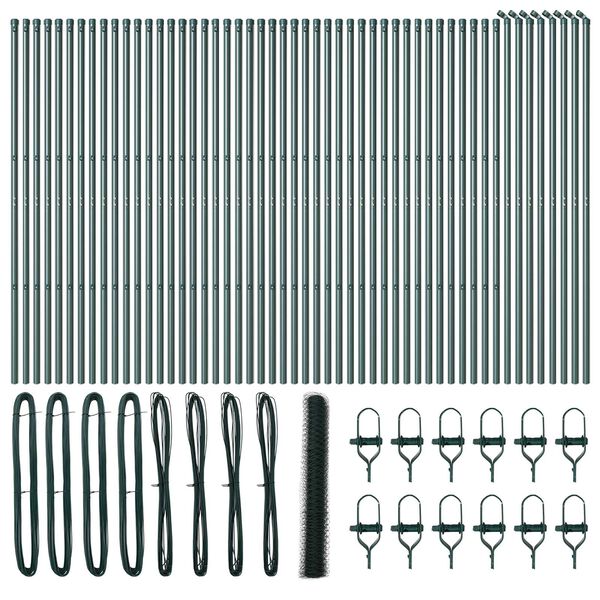 vidaXL Stĺp na plot. Zelen&aacute; 100 x 1,2 m (36 mm sieť) Ocel a PVC