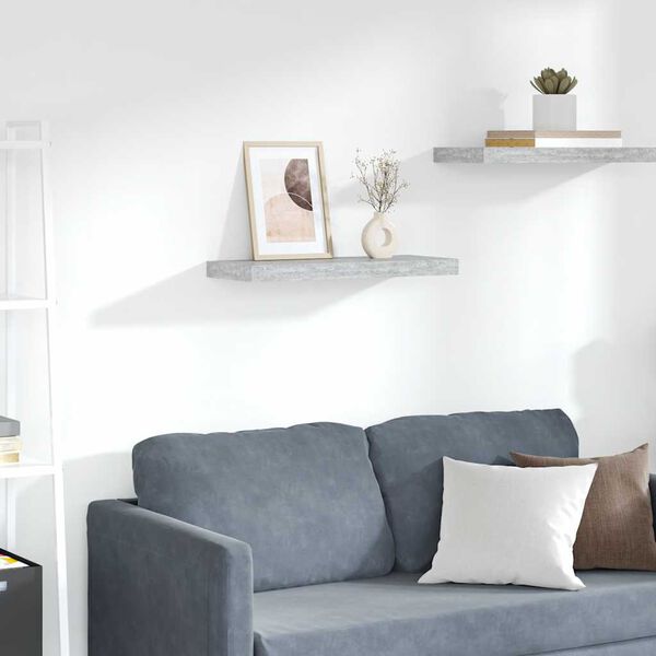 vidaXL Pl&aacute;vaj&uacute;ca n&aacute;stenn&aacute; polica bet&oacute;novo siv&aacute; 60x23,5x3,8 cm MDF