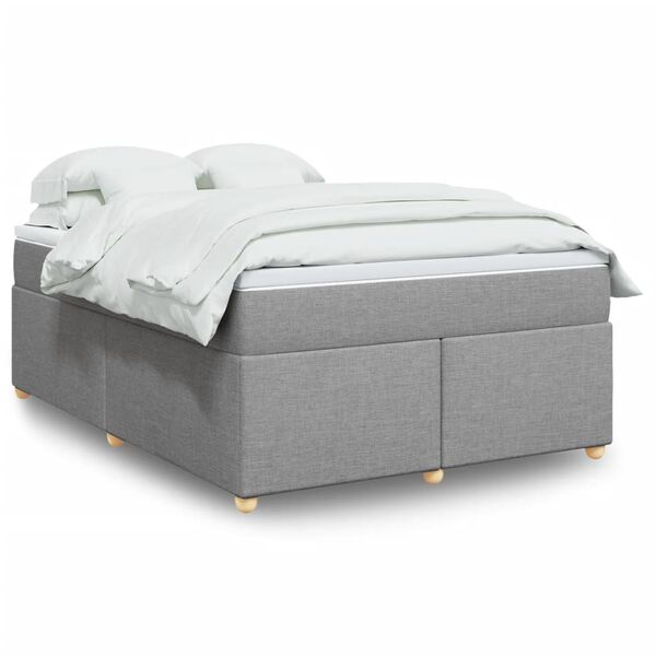 vidaXL Boxspring posteľ s matracom bledosiv&aacute; 140x200 cm l&aacute;tka