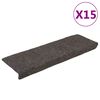 vidaXL Schodov&eacute; rohože, samolepiace, 15 ks, 65x21x4 cm, antracitov&eacute;, s obdĺžnikov&yacute;m okrajom