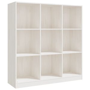 vidaXL Knižnica/deliaca stena biela 104x33,5x110 cm mas&iacute;vna borovica