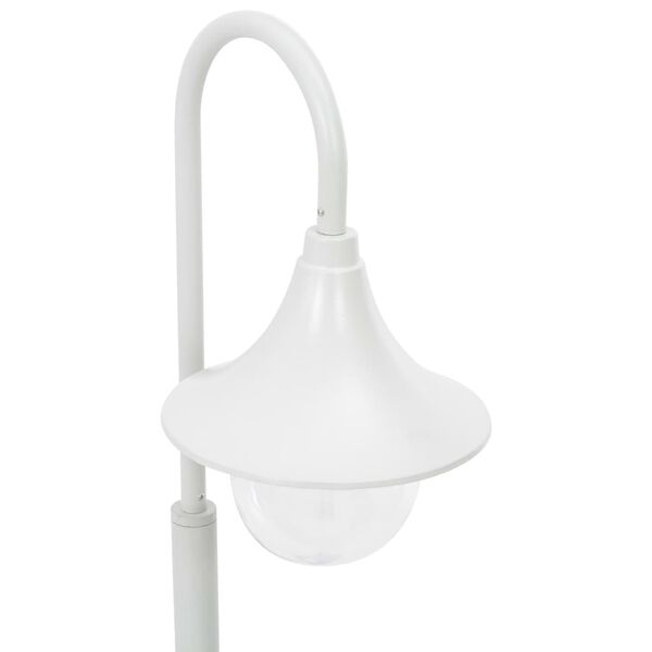 vidaXL Záhradná stĺpová lampa E27 120 cm hliníková biela