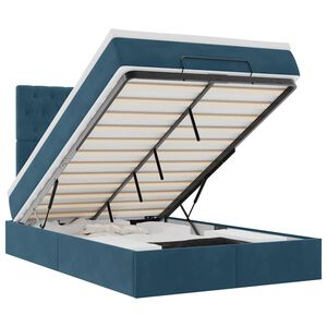 vidaXL Osmansk&aacute; posteľ s matracmi Tmavomodr&aacute; 120x200cm Zamat