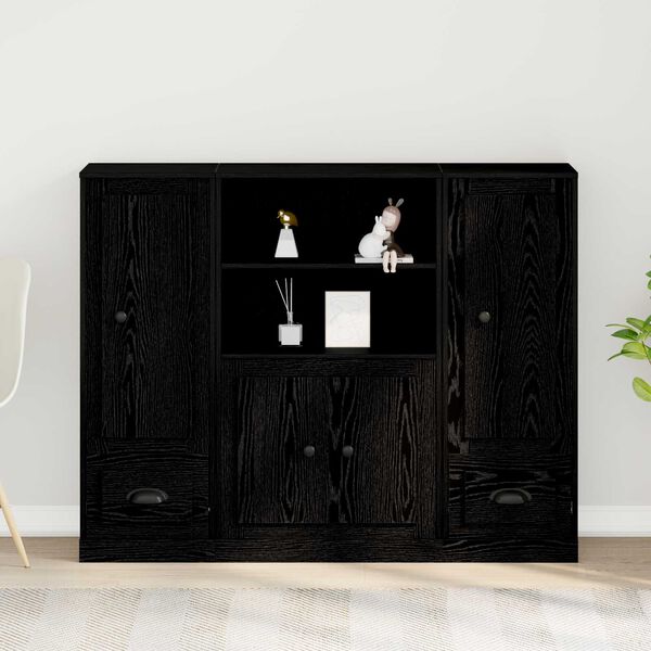vidaXL Highboard Čierny dub 132 x 35.5 x 103.5 cm Kompozitné drevo