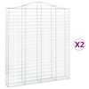 vidaXL Obl&uacute;kov&yacute; gabionov&yacute; k&ocirc;&scaron; 2 ks 200x30x220/240cm pozinkovan&eacute; železo