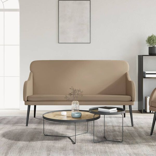 vidaXL Lavička kapučínová 110x76x80 cm umelá koža