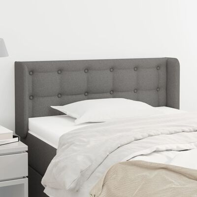 vidaXL Čelo postele so záhybmi tmavosivé 83x16x78/88 cm látka