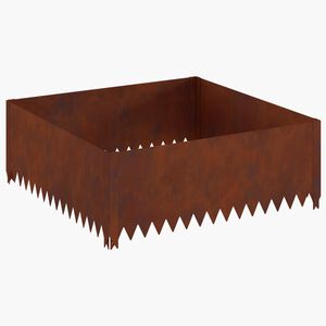 vidaXL Obrubn&iacute;k tr&aacute;vnika 100 x 100 x 35 cm Oceľ Hrdzav&yacute;