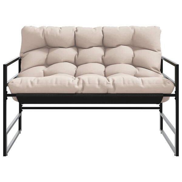 vidaXL Z&aacute;hradn&aacute; lavica s vank&uacute;&scaron;om sivohned&aacute; 113 cm oceľ