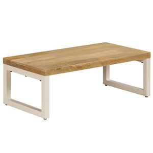 vidaXL Konferenčn&yacute; stol&iacute;k 100x50x35 cm, mangov&yacute; mas&iacute;v a oceľ