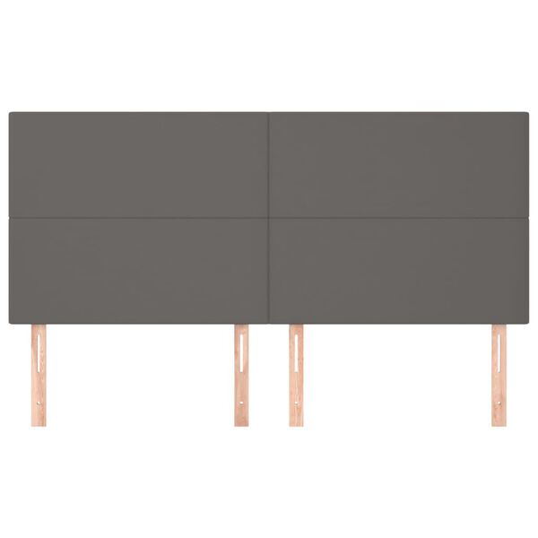 vidaXL Čelo postele siv&eacute; 180x5x118/128 cm umel&aacute; koža