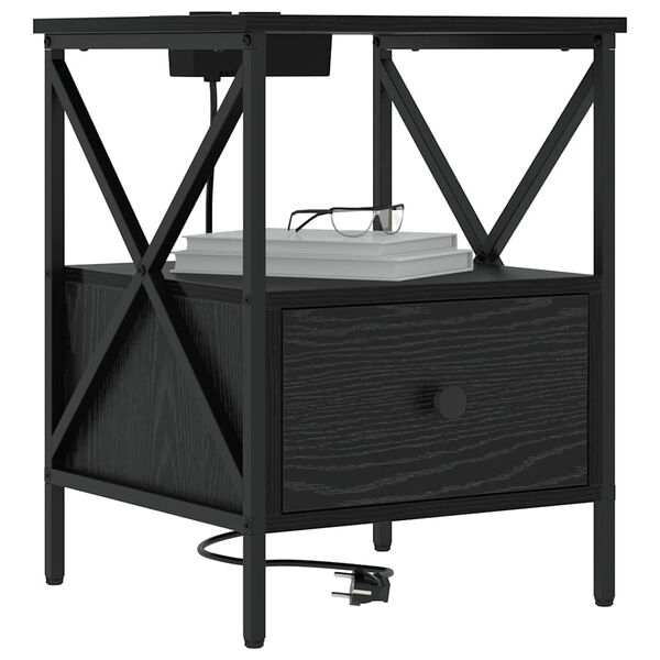 vidaXL Nočn&yacute; stol&iacute;k Čierny dub 41,5 x 40,5 x 55 cm Kompozitn&eacute; drevo