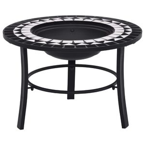 vidaXL Mozaikov&eacute; ohnisko, čierno biele 68 cm, keramika